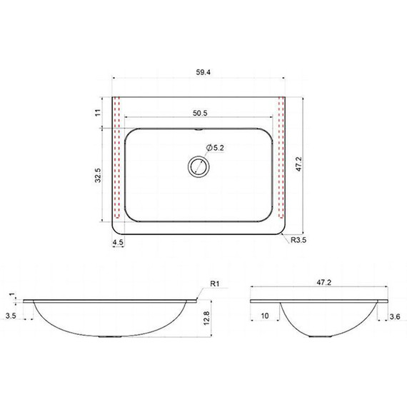 Тумба подвесная с раковиной Vincea Vico 60 см VMC-2V600BT (раковина белая VCB-2VP600W), бетон - фото 5