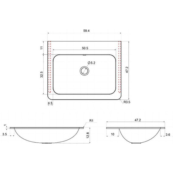Тумба подвесная с раковиной Vincea Vico 60 см VMC-2V600GW (раковина серая VCB-2VP600G), белый глянец - фото 4