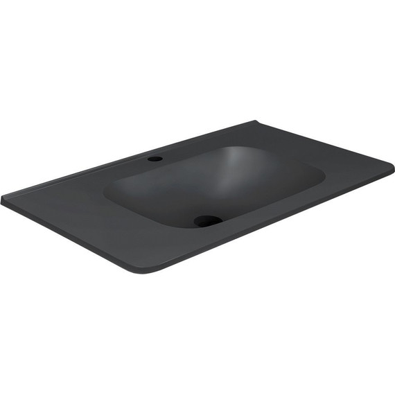 Тумба подвесная с раковиной Vincea Vico 80 см VMC-2V800GW (раковина черная VCB-2VP800B), белый глянец - фото 3