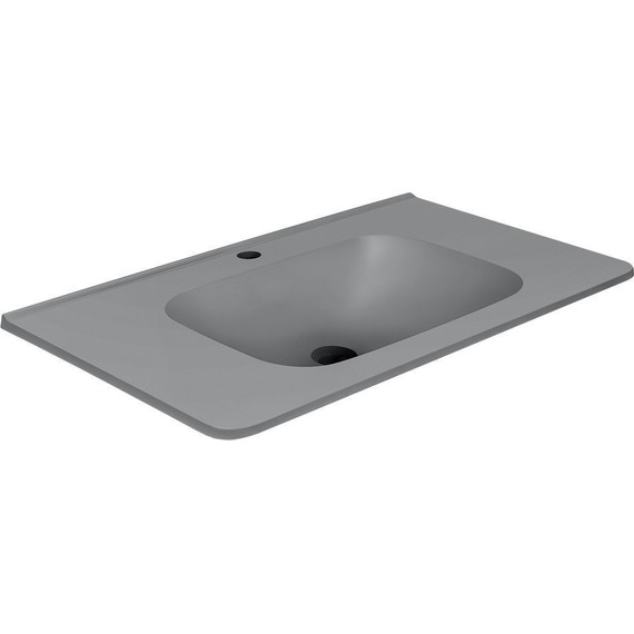 Тумба подвесная с раковиной Vincea Paola 80 см VMC-2P800RW (раковина серая VCB-2VP800G), тёмное дерево - фото 4