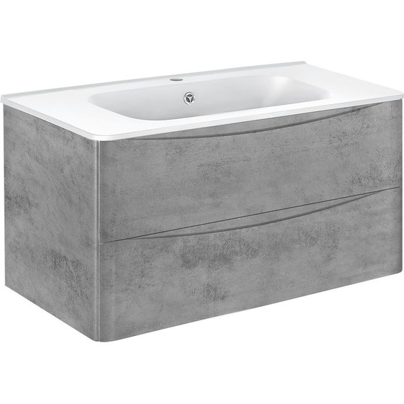 Тумба подвесная с раковиной Vincea Paola 100 см VMC-2P100BT, бетон - фото 2