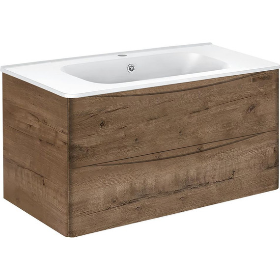 Тумба подвесная с раковиной Vincea Paola 100 см VMC-2P100VO, дуб винтаж - фото 2