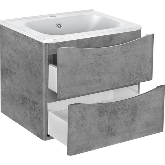 Тумба подвесная с раковиной Vincea Paola 60 см VMC-2P600BT (раковина белая VCB-2VP600W), бетон - фото 3