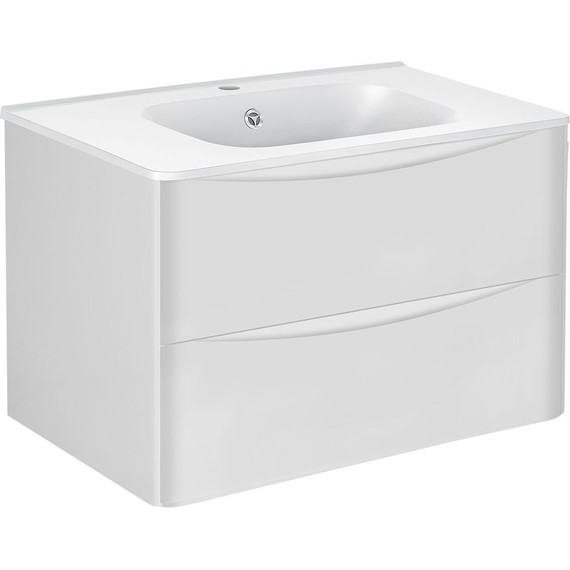 Тумба подвесная с раковиной Vincea Paola 80 см VMC-2P800GW (раковина белая VCB-2VP800W), белый глянец - фото 2