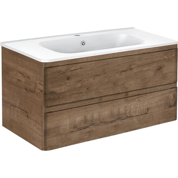 Тумба подвесная с раковиной Vincea Vico 100 см VMC-2V100VO, дуб винтаж - фото 4