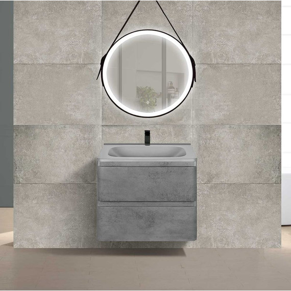 Тумба подвесная с раковиной Vincea Vico 60 см VMC-2V600BT (раковина серая VCB-2VP600G), бетон - фото 3