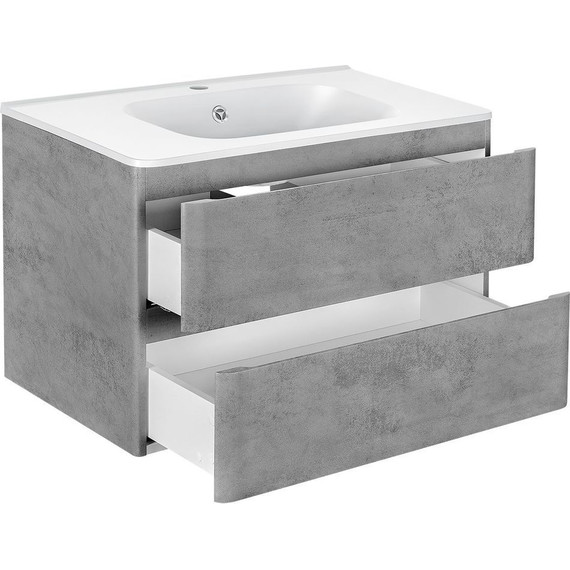 Тумба подвесная с раковиной Vincea Vico 80 см VMC-2V800BT (раковина белая VCB-2VP800W), бетон - фото 3