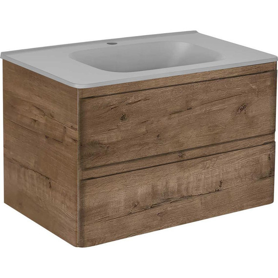 Тумба подвесная с раковиной Vincea Vico 80 см VMC-2V800VO (раковина серая VCB-2VP800G), дуб винтаж - фото 2