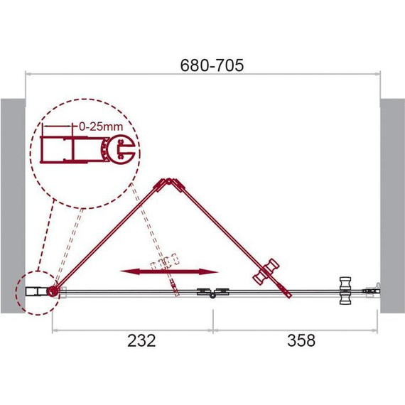 Душевая дверь BelBagno 70 см ALBANO-BS-12-70-C-Cr, хром/прозрачное - фото 9