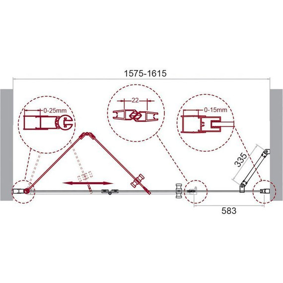Душевая дверь BelBagno 160 см ALBANO-BS-13-60+100-C-Cr, хром/прозрачное - фото 9