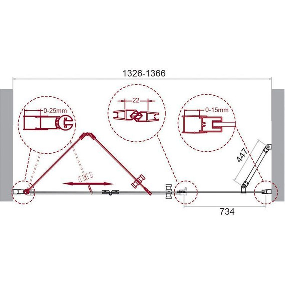 Душевая дверь BelBagno 140 см ALBANO-BS-13-80+60-C-Cr, хром/прозрачное - фото 9