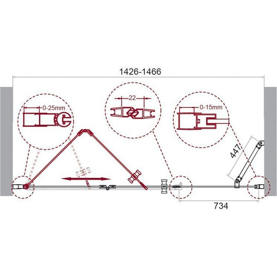Душевая дверь BelBagno 150 см ALBANO-BS-13-80+70-C-Cr, хром/прозрачное - фото 9