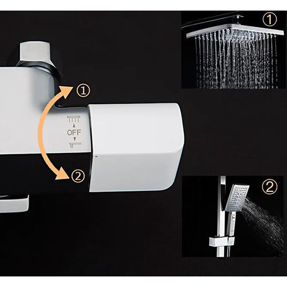 Душевая стойка с термостатом Gappo G2407-50, белый/хром - фото 8