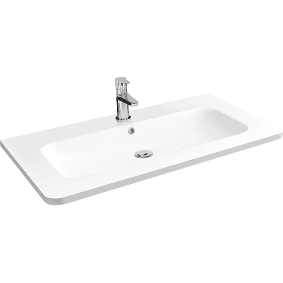 Тумба подвесная с раковиной Vincea Roberta 80 см VMC-1R800LW (раковина белая VCB-1RA800W), белая эмаль - фото 4