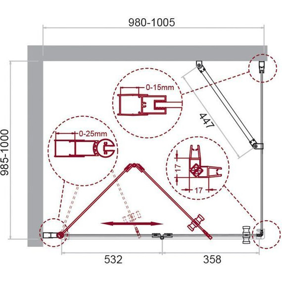 Душевое ограждение BelBagno 100х100 см ALBANO-AS-1-100-C-Cr, хром/прозрачное - фото 7