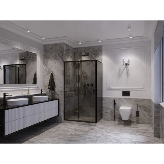 Душевое ограждение Ambassador Forsa 140x110 см 17022220ABB-110ABB, чёрный/тонированное - фото 3