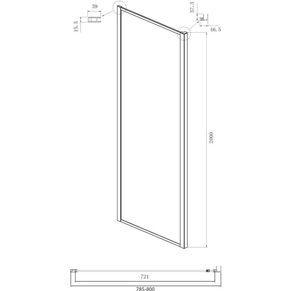 Душевое ограждение Ambassador Forsa 110x80 см 17022217ABB-80ABB, чёрный/тонированное - фото 8