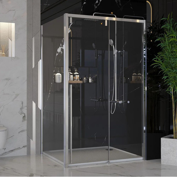 Душевое ограждение Ambassador Intense 130x110 см 110021102IX-110IX (стекло 8 мм) хром/прозрачное - фото 2