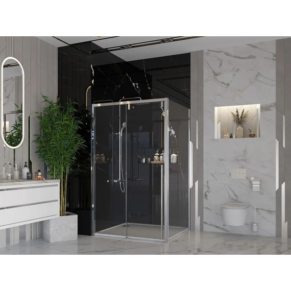 Душевое ограждение Ambassador Intense 130x80 см 110021102IX-80IX (стекло 8 мм) хром/прозрачное - фото 3