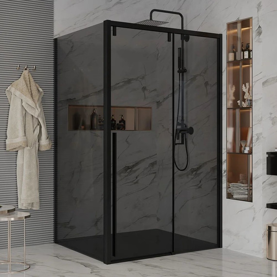 Душевое ограждение Ambassador Intense 120x100 см 110022201IBB-100IBB (стекло 8 мм) чёрный/тонированное - фото 
