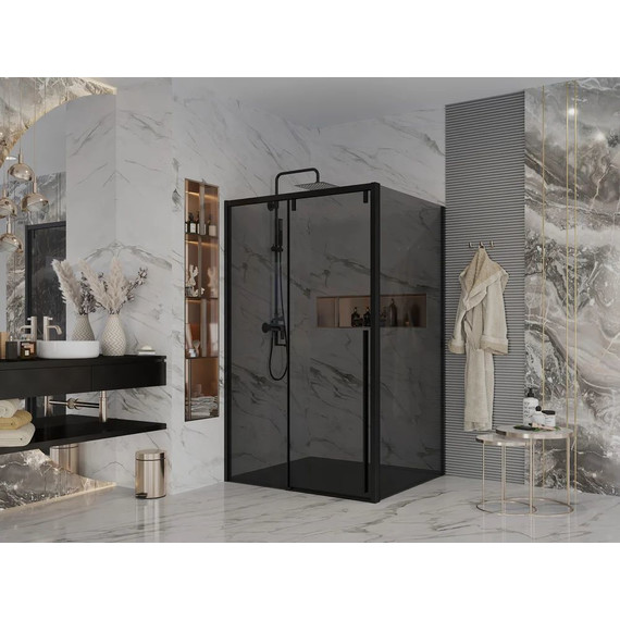 Душевое ограждение Ambassador Intense 130x100 см 110022202IBB-100IBB (стекло 8 мм) чёрный/тонированное - фото 2