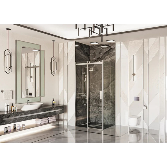 Душевое ограждение Ambassador Benefit 120x80 см 19021101HX-80HX (стекло 8 мм) хром/прозрачное - фото 3