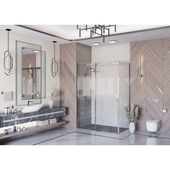 Душевое ограждение Ambassador Benefit 150x80 см 19021104HX-80HX (стекло 8 мм) хром/прозрачное - фото 3