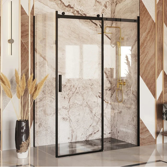 Душевое ограждение Ambassador Benefit 160x100 см 19021205HB-100HB (стекло 8 мм) чёрный/прозрачное - фото 2