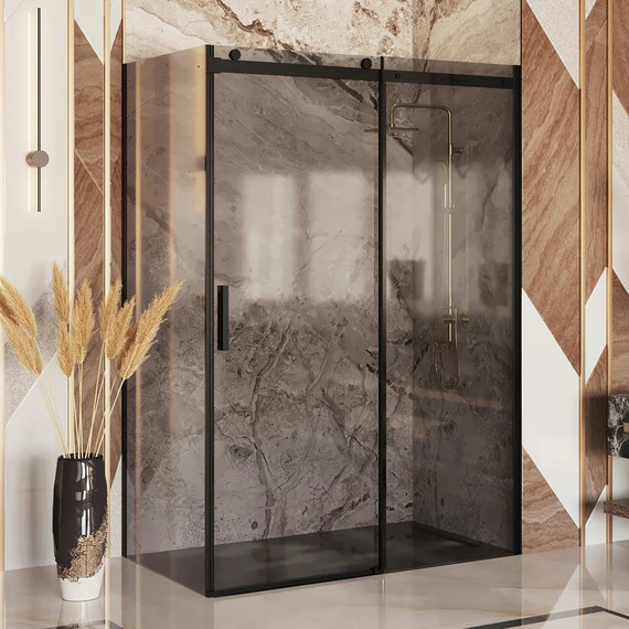 Душевое ограждение Ambassador Benefit 140x110 см 19022203HBB-110HBB (стекло 8 мм) чёрный/тонированное - фото 2
