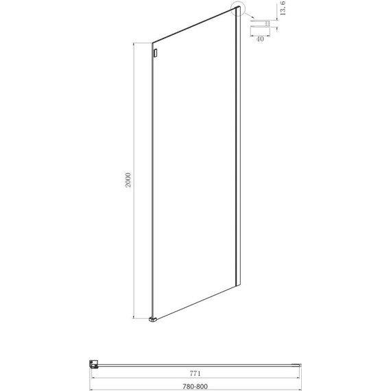 Душевое ограждение Ambassador Benefit 130x80 см 19021102HX-80HX (стекло 8 мм) хром/прозрачное - фото 6