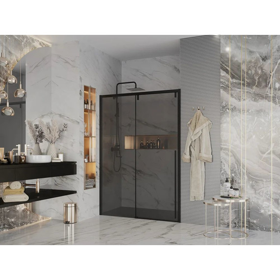 Душевая дверь Ambassador Intense 130 см 110022202IBB (стекло 8 мм) чёрный/тонированное - фото 2