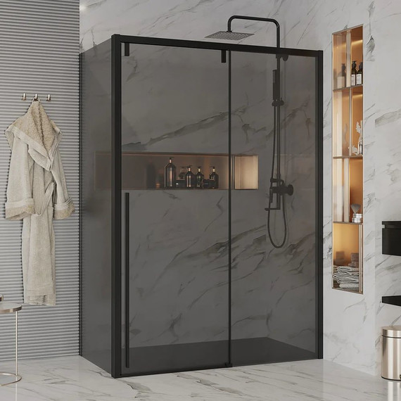 Душевое ограждение Ambassador Intense 150x100 см 110022204IBB-100IBB (стекло 8 мм) чёрный/тонированное - фото 2