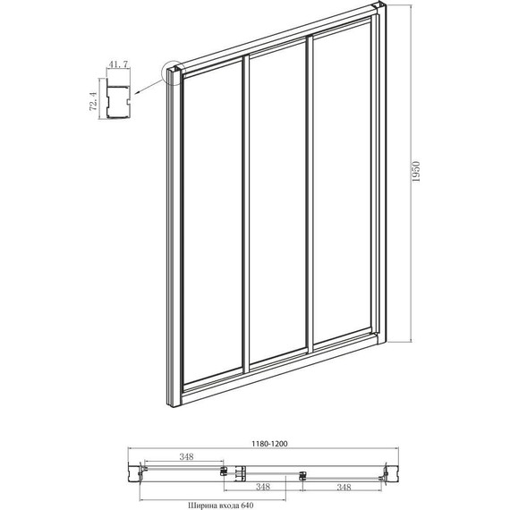 Душевая дверь Ambassador Forsa 120 см 17021103NX, хром/прозрачное - фото 5