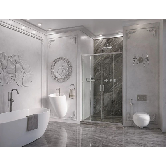 Душевая дверь Ambassador Forsa 140 см 17021109AX, хром/прозрачное - фото 2