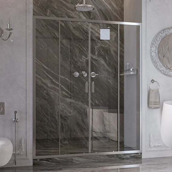 Душевая дверь Ambassador Forsa 160 см 17021111AX, хром/прозрачное - фото 2