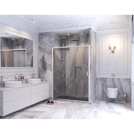 Душевая дверь Ambassador Forsa 140 см 17021120AX, хром/прозрачное - фото 3