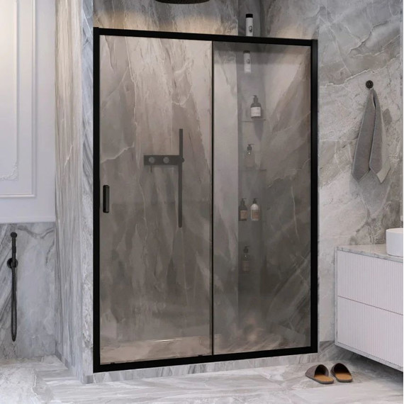 Душевая дверь Ambassador Forsa 160 см 17021222AB, чёрный/прозрачное - фото 2