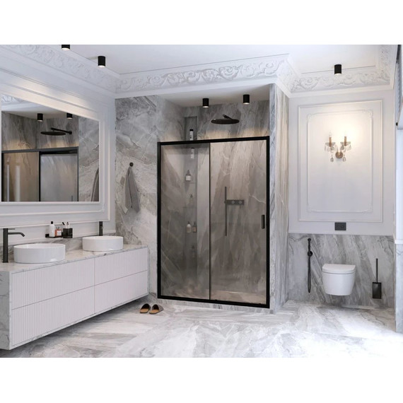 Душевая дверь Ambassador Forsa 160 см 17021222AB, чёрный/прозрачное - фото 3