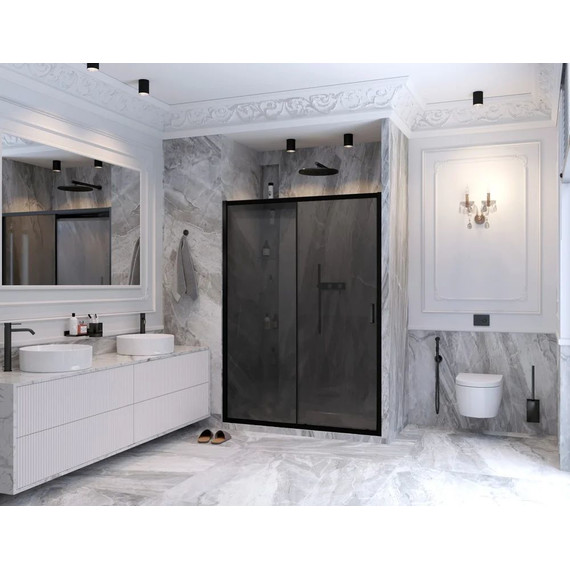 Душевая дверь Ambassador Forsa 150 см 17022221ABB, чёрный/тонированное - фото 3