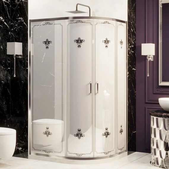 Душевое ограждение Ambassador Royal 120x80 см 18015101, хром/белое - фото 2