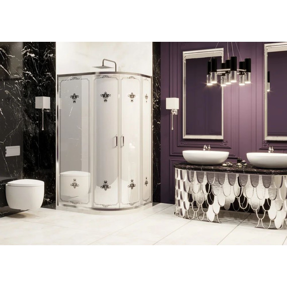 Душевое ограждение Ambassador Royal 120x80 см 18015101, хром/белое - фото 3