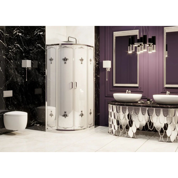 Душевое ограждение Ambassador Royal 100x100 см 18015105, хром/белое - фото 3