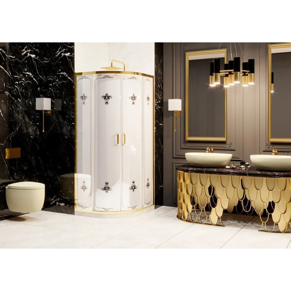 Душевое ограждение Ambassador Royal 90x90 см 18015306, золото/белое - фото 3