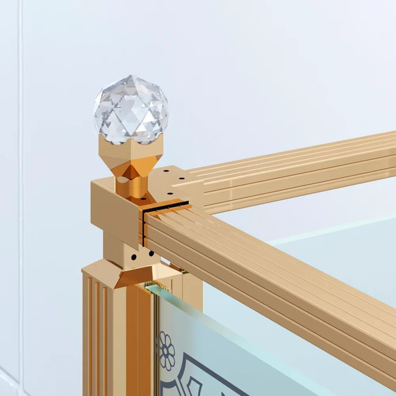 Душевое ограждение Ambassador Royal 90x90 см 18015308-L (стекло 8 мм) золото/прозрачное - фото 5