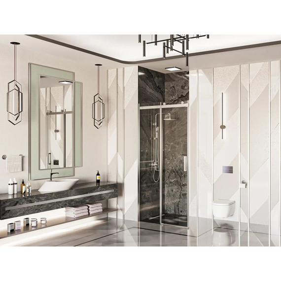 Душевая дверь Ambassador Benefit 120 см 19021101HX (стекло 8 мм) хром/прозрачное - фото 2