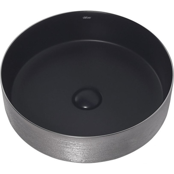 Раковина-чаша Abber Bequem 40 см AC2109BS, черный матовый/серебро - фото 3
