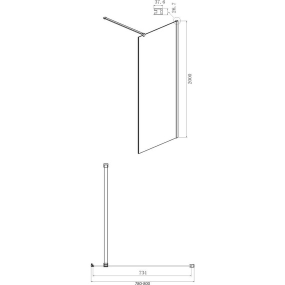 Душевое ограждение Ambassador Elysium 80x80 см 111011109CX-80CX (стекло 8 мм) хром/прозрачное - фото 5