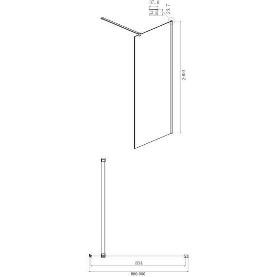 Душевое ограждение Ambassador Elysium 100x90 см 111011111CX-90CX (стекло 8 мм) хром/прозрачное - фото 6