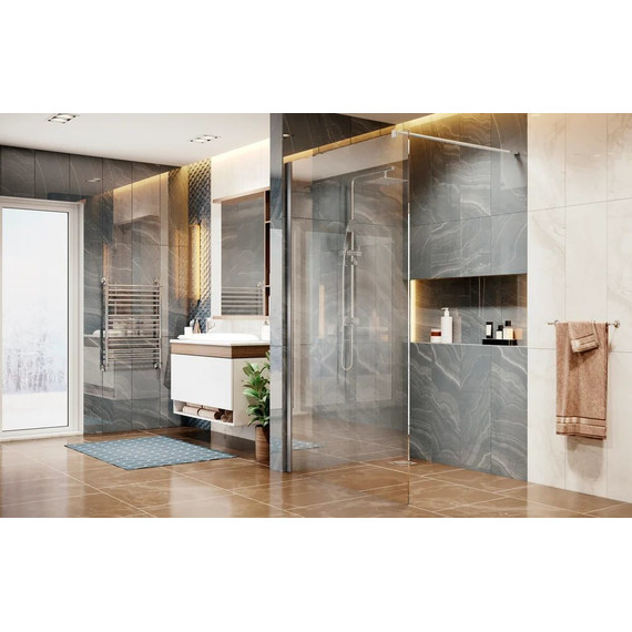 Душевая перегородка Ambassador Walk-in 110 см 15031103 с кронштейном (стекло 8 мм) хром/прозрачное - фото 3