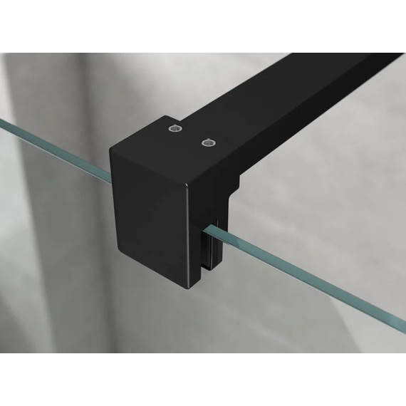 Душевая перегородка Ambassador Walk-in 110 см 15031111 с кронштейном (стекло 8 мм) чёрный/прозрачное - фото 5